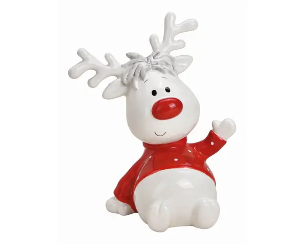 Rudolph Ren nas rosu decorativ Craciun 17 cm