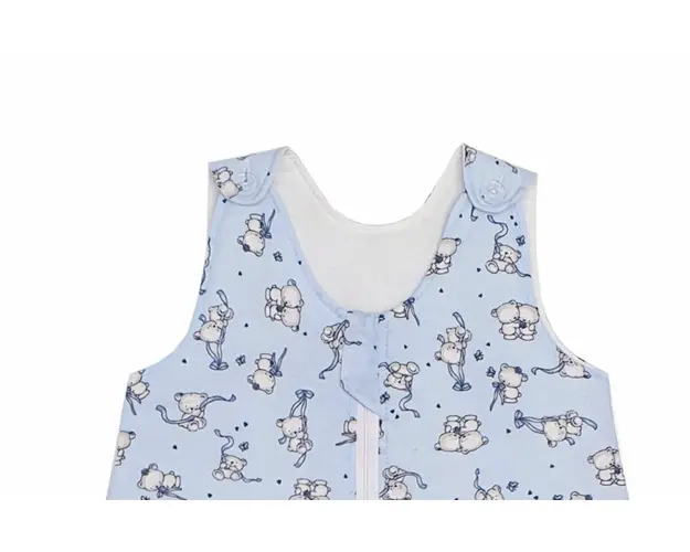 Sac de dormit copii 0.5 tog KidsDecor Loving Bear Blue din bumbac 130 cm