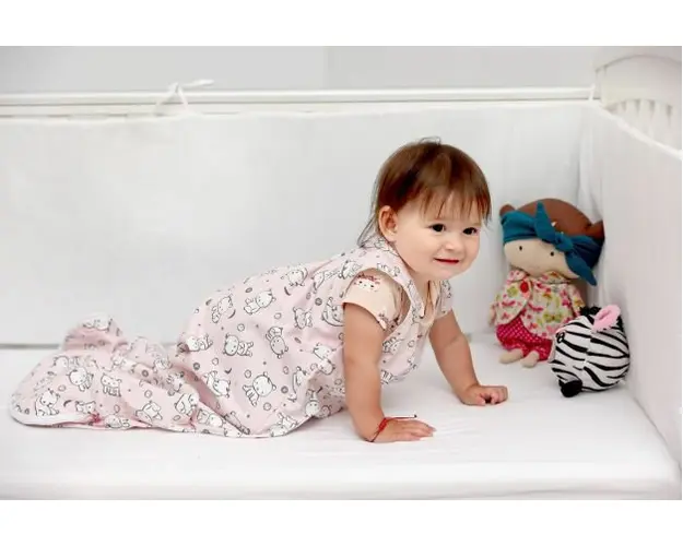 Sac de dormit copii 0.8 tog KidsDecor Baby Bear roz din bumbac 95 cm