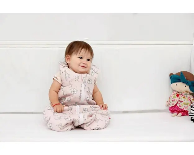 Sac de dormit copii 1 tog KidsDecor Loving Bear Pink din bumbac 95 cm