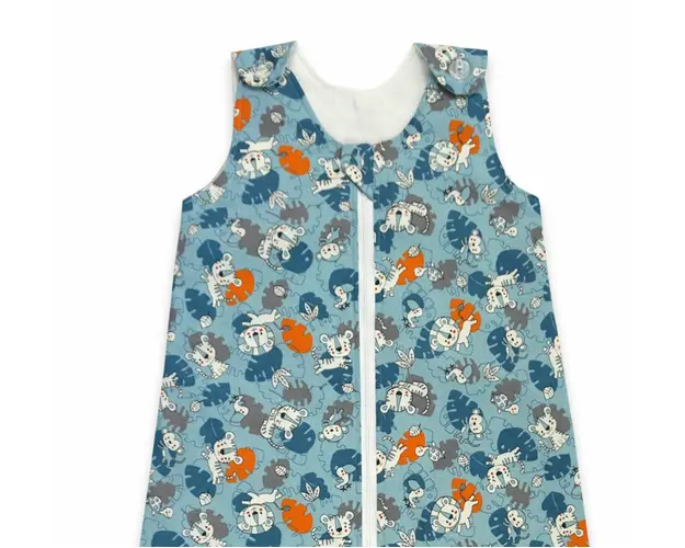 Sac de dormit copii 2.5 tog KidsDecor Tiger Jungle din bumbac 110 cm