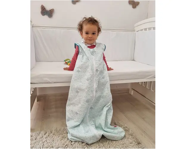 Sac de dormit copii 2.5 tog Sky Nap Blue din bumbac 95 cm