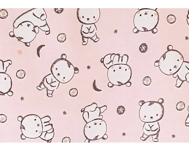 Sac de dormit copii 1.5 tog Baby Bear roz din bumbac 95 cm