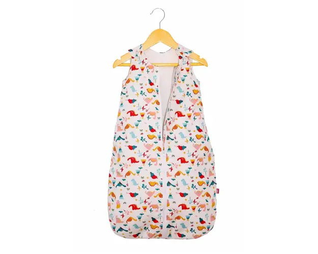 Sac de dormit copii 1.5 tog Cute Dinosaurs din bumbac 70 cm