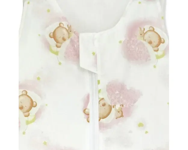 Sac de dormit copii 1.5 tog Pink Bears Dream din bumbac 140 cm