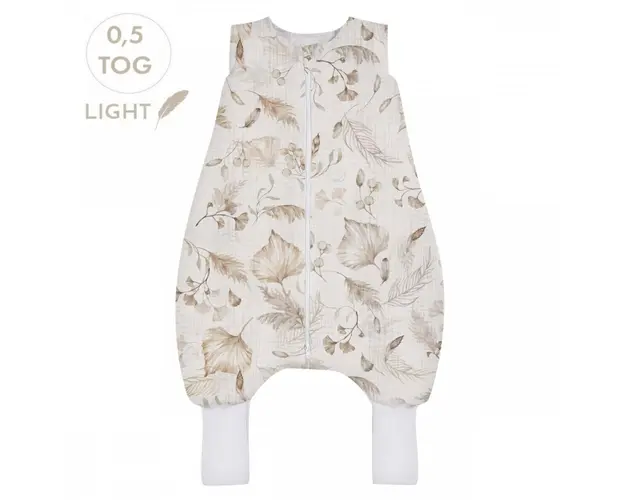 Sac de dormit cu picioare bumbac muselina 0.5 Tog Natura marime XS 6-12 luni