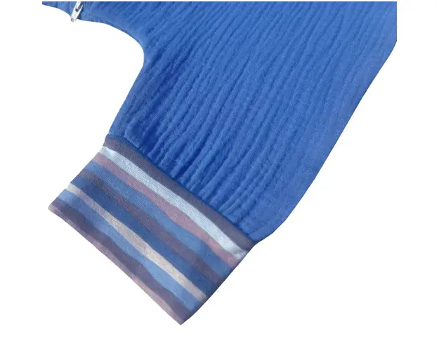 Sac de dormit cu picioruse 0.3 tog din muselina Deep Blue 80 cm