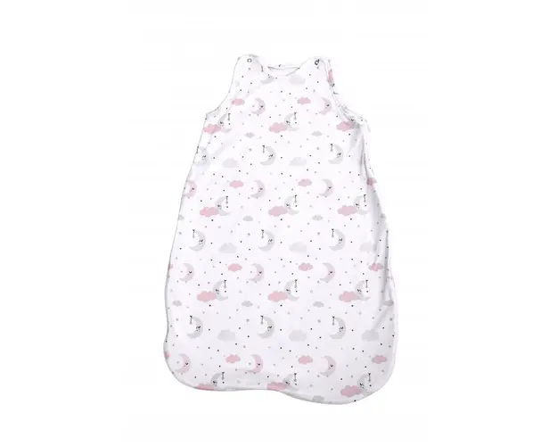 Sac de dormit de vara 95 cm bumbac ranforce pink moon star