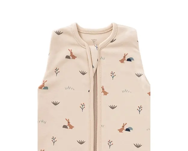 Sac de dormit din bumbac organic 0-3 luni model Rabbit Sandshell