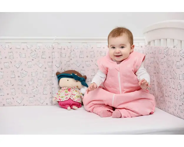 Sac de dormit KidsDecor cu picioruse si maneci 2 tog Stars in your eyes Pink 70 cm