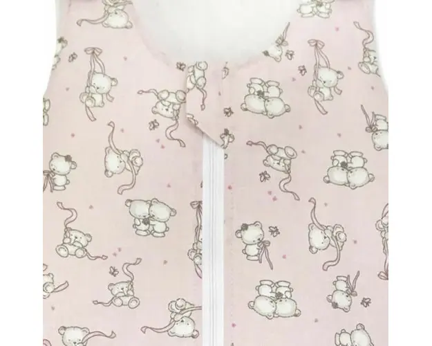 Sac de dormit primavara 0.8 tog Loving bear pink 70 cm