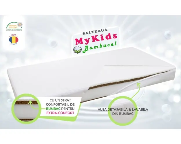 Saltea Fibra Cocos Bumbacel 120x60x10 cm