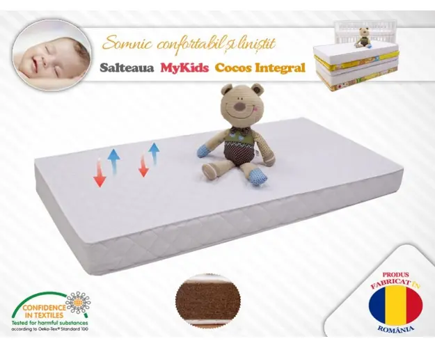 Saltea fibra de Cocos Integral 120x60x06 husa microfibra matlasata