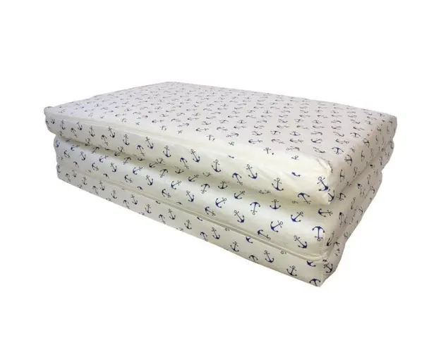 Saltea pliabila copii MyKids spuma poliuretanica (burete) Ancora alb