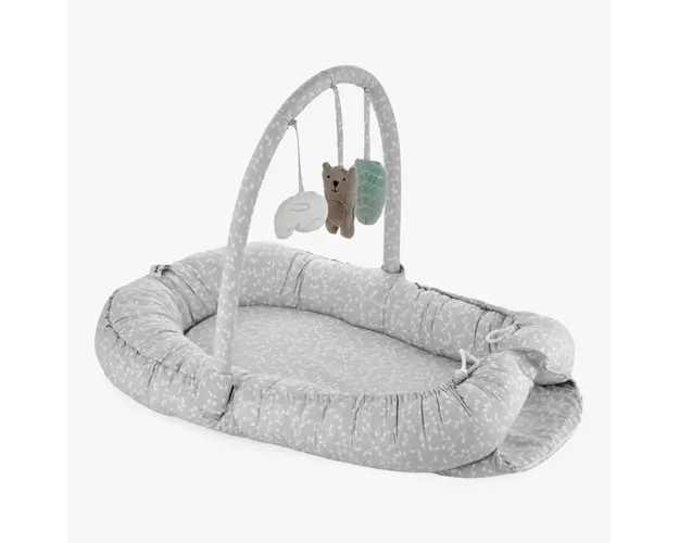 Salteluta Baby Nest cu bara jucarii Between parents Gri