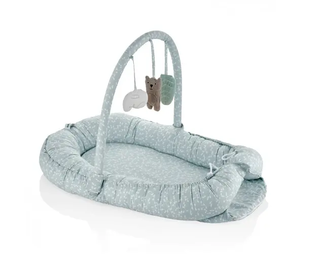 Salteluta Baby Nest cu bara jucarii Between parents Turcoaz