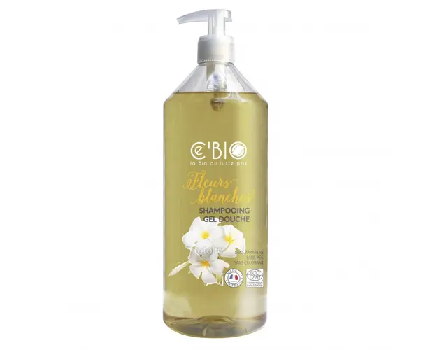 Sampon si gel de dus organic 2 in 1 cu flori albe 1000 ml