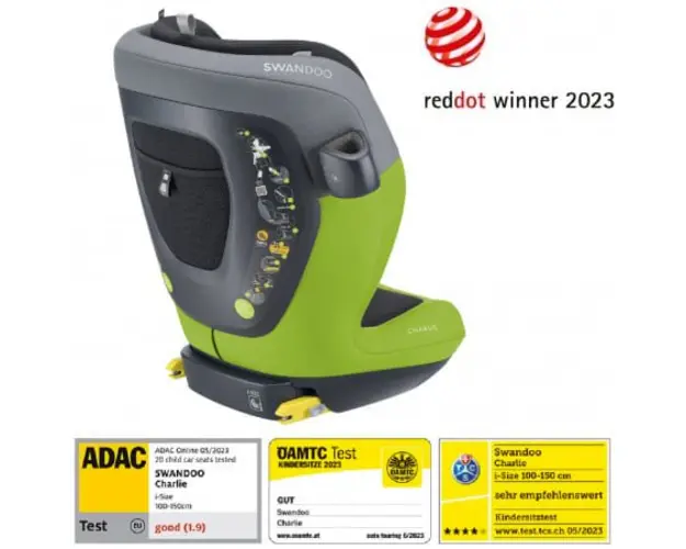 Scaun auto Swandoo Charlie i-Size Lime Sesame Grey