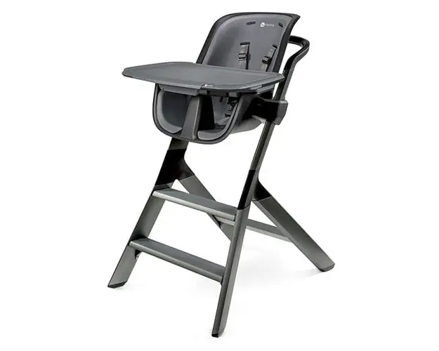 Scaun de masa 4moms Black-Grey+Set farfurii si tacamuri Cadou