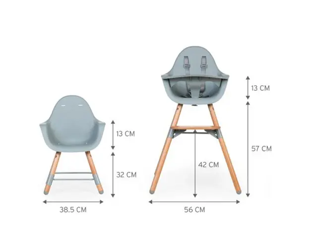 Scaun de masa reglabil in inaltime Childhome Evolu 2 NaturalMenta