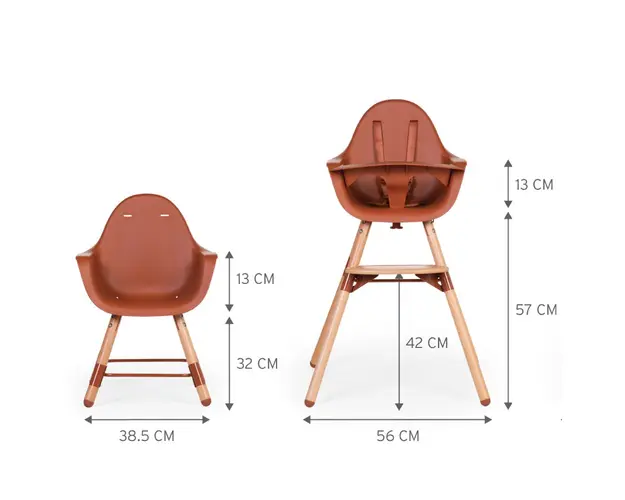 Scaun de masa reglabil in inaltime Childhome Evolu 2 NaturalRuginiu