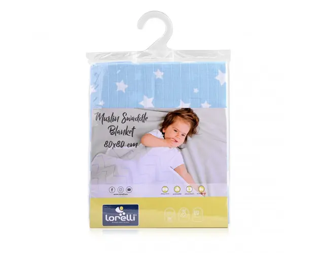 Scutec pled din muselina 80x80 cm Aquatic with Stars