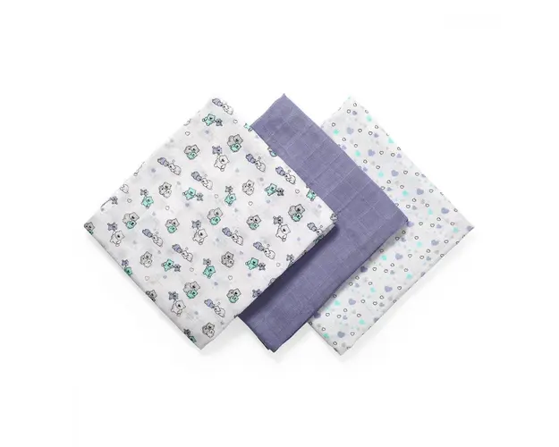 Set 3 scutece din bumbac si bambus Baby Ono Bamboo 05 Mov inchis