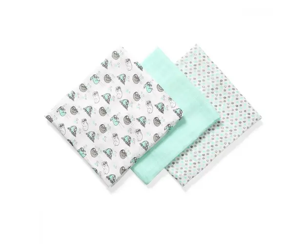 Set 3 scutece din bumbac si bambus Baby Ono Bamboo 04 Verde deschis