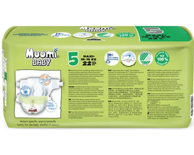 Scutece finlandeze eco Muumi Baby 5 mini 10-16 kg 22 bucati
