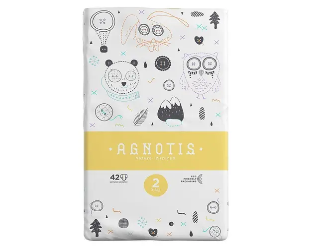 Scutece hipoalergenice Agnotis marimea nr 2 3-6 kg 42 bucati