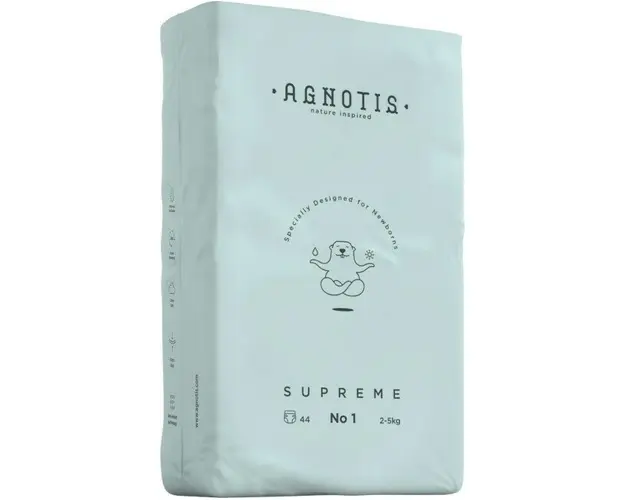 Scutece hipoalergenice Supreme Agnotis marimea nr.1 2-5 kg 44 bucati