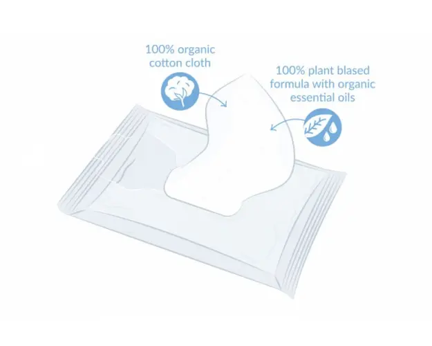 Servetele pentru bebelusi cu musetel organic, caise si ulei de migdale dulci Natracare 50 buc