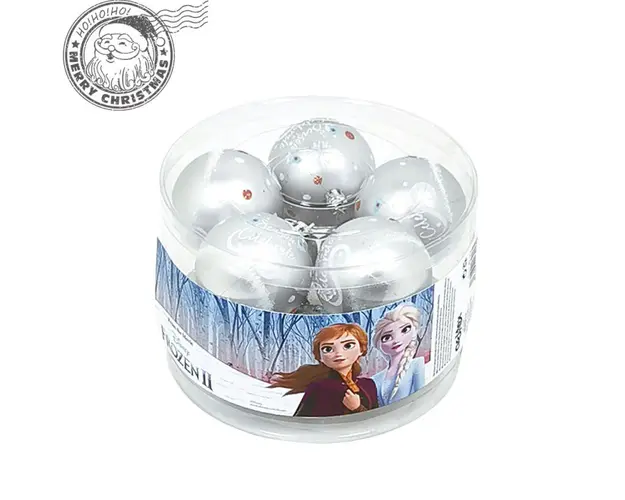 Set 10 globuri brad Craciun Frozen argintii 6 cm