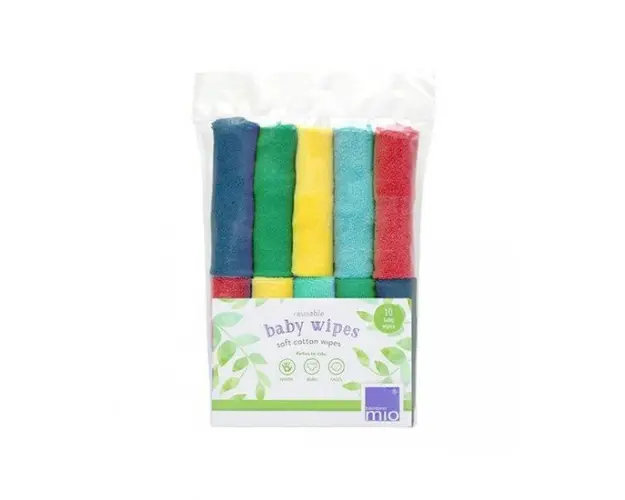 Set 10 servetele textile moi Bambino Mio Rainbow