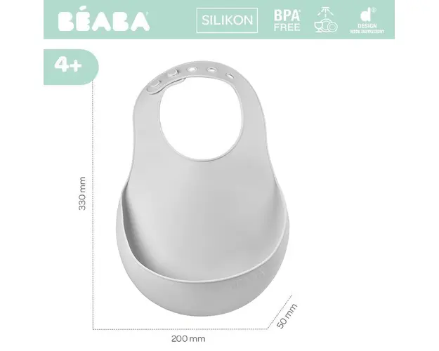 Set 2 bavete silicon Beaba Old PinkLight Grey
