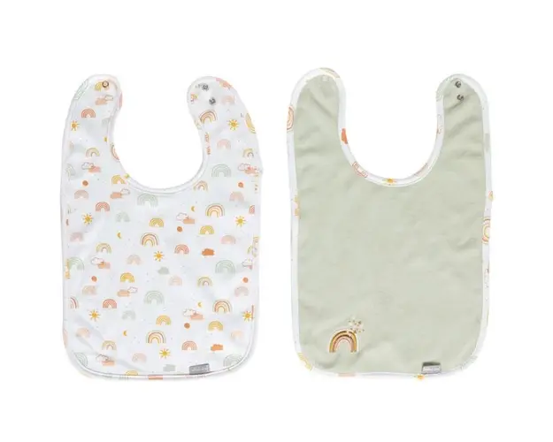 Set 2 bavetele reglabile Bebe Jou Rainbow Sky Bebe Jou