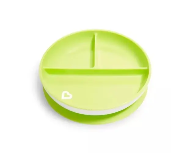 Set 2 farfurii compartimentate Stay Put Munchkin cu ventuza 6L+ bluegreen