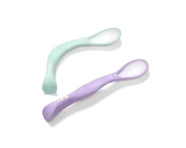 Set 2 lingurite flexibile Babyono TurcoazMov