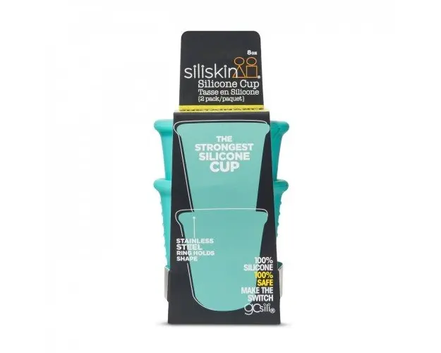 Set 2 pahare din silicon Silikids Aqua