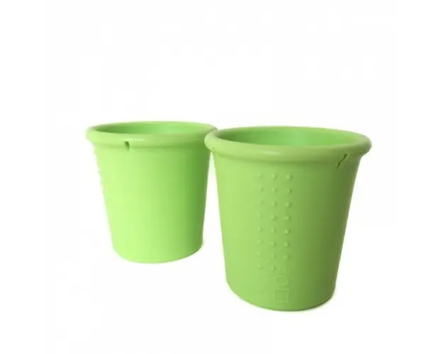 Set 2 pahare din silicon Silikids Lime