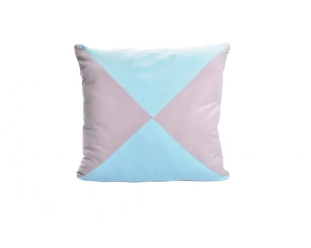 Set 2 pernute decorative 40x40 cm velvet gri alb bleu