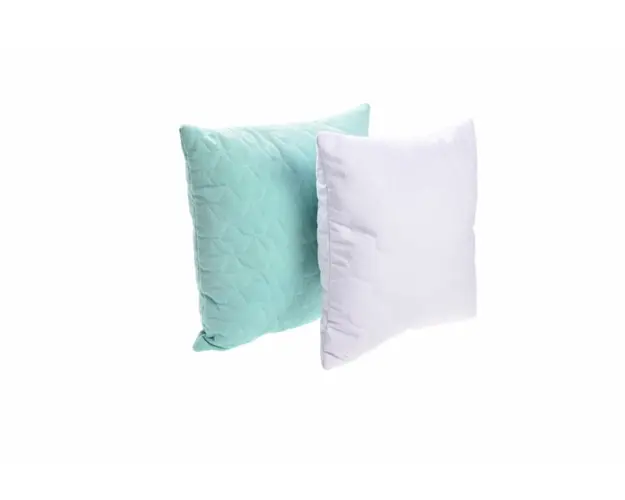 Set 2 pernute decorative 40x40 cm velvet matlasat alb si verde menta