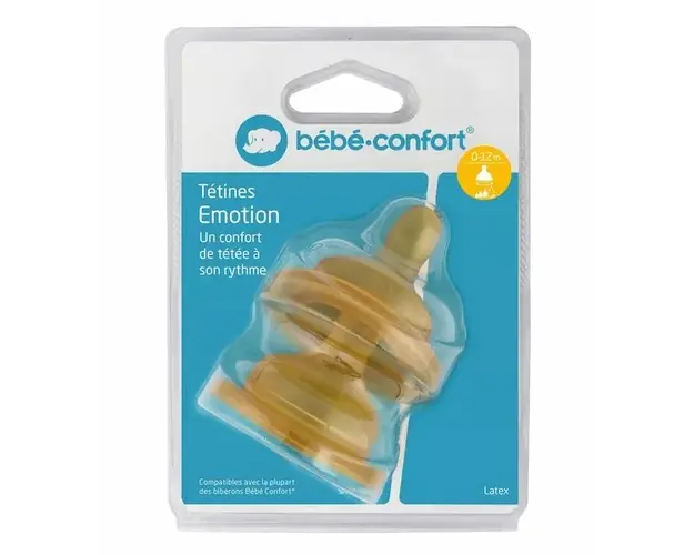 Set 2 tetine latex Bebe Confort Emotion S1 0-12 luni