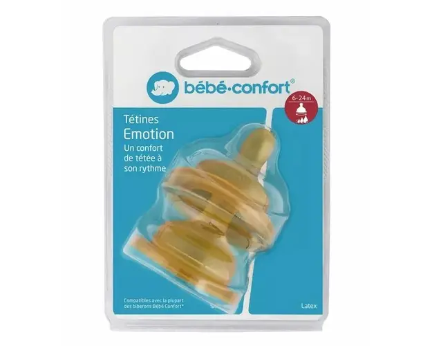 Set 2 tetine latex Bebe Confort Emotion S2 6-24 luni