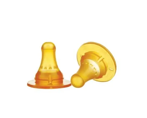 Set 2 tetine latex rotunde Minut Baby pentru 6+ debit mare