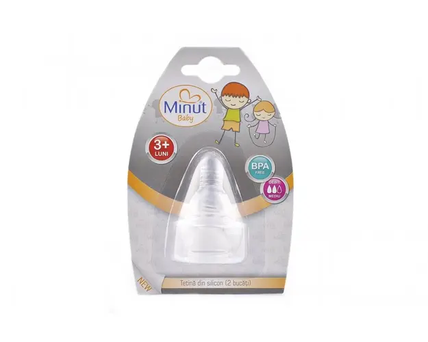 Set 2 tetine Minut Baby silicon 3+