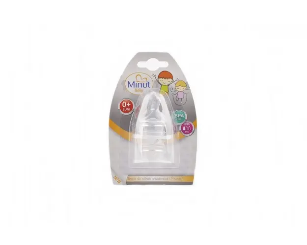 Set 2 tetine Minut Baby ortodontice silicon 0+