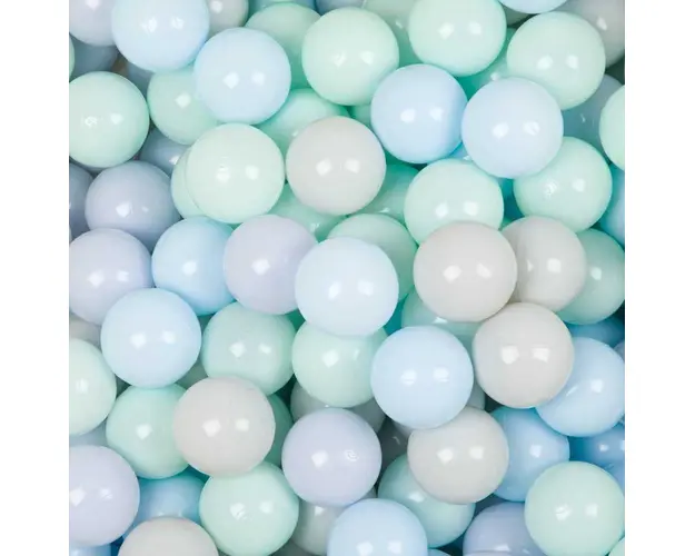 Set 200 bile Flumi din plastic colorate 7 cm albastru deschis si verde menta