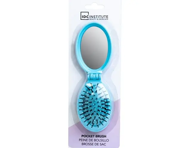 Set 24 bucati perie pliabila cu oglinda pastel IDC Institute 18301RB