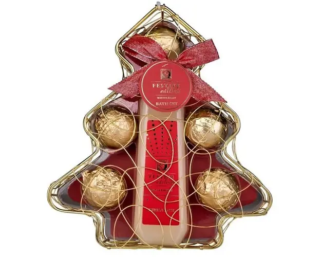 Set 250 ml spuma de baie si 200 g bile efervescente Festive Edition Parfum de fructe de padure